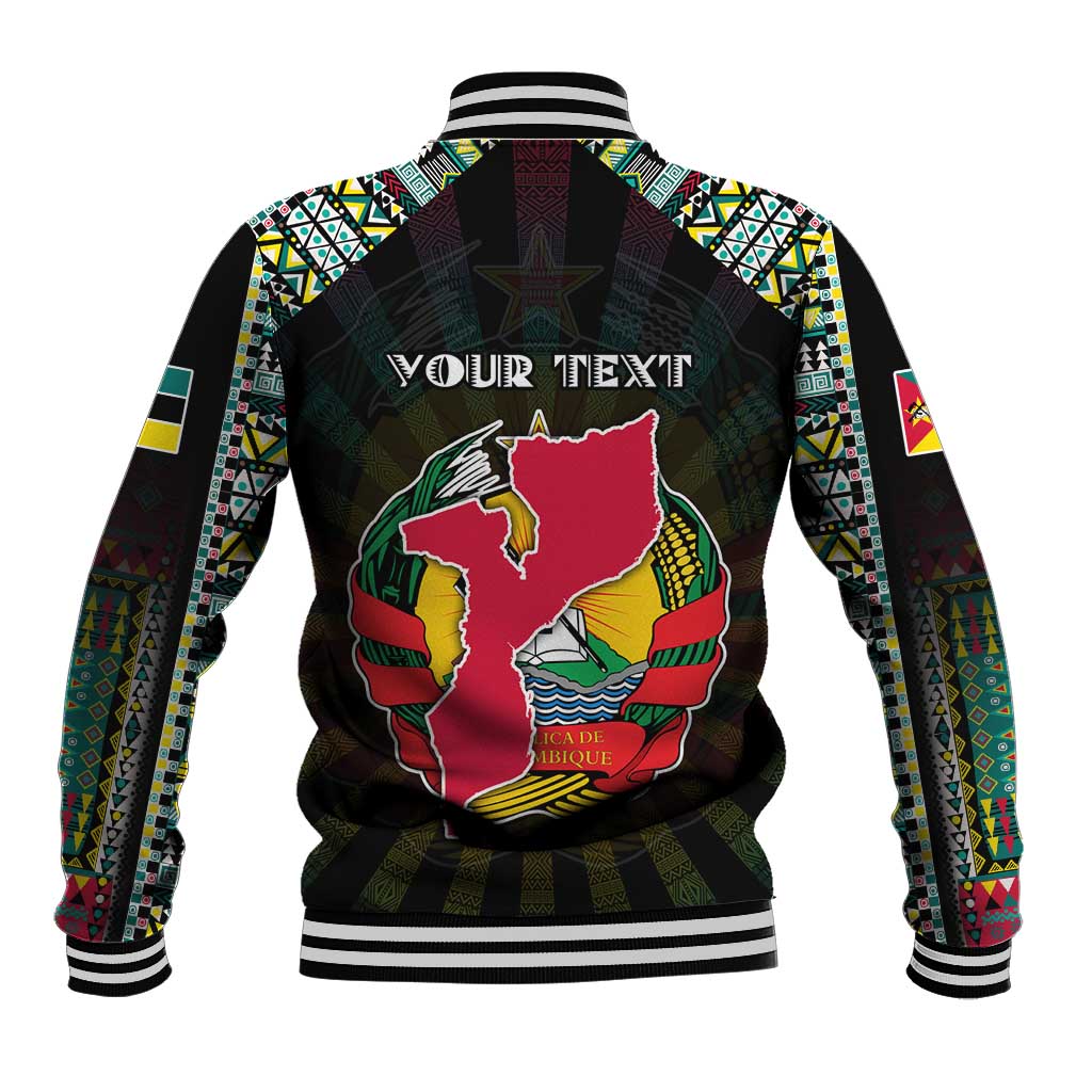 Personalized Mozambique Roots Baseball Jacket African Pride in Fingerprint and Tribal Colors