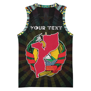 Personalized Mozambique Roots Basketball Jersey African Pride in Fingerprint and Tribal Colors DT02