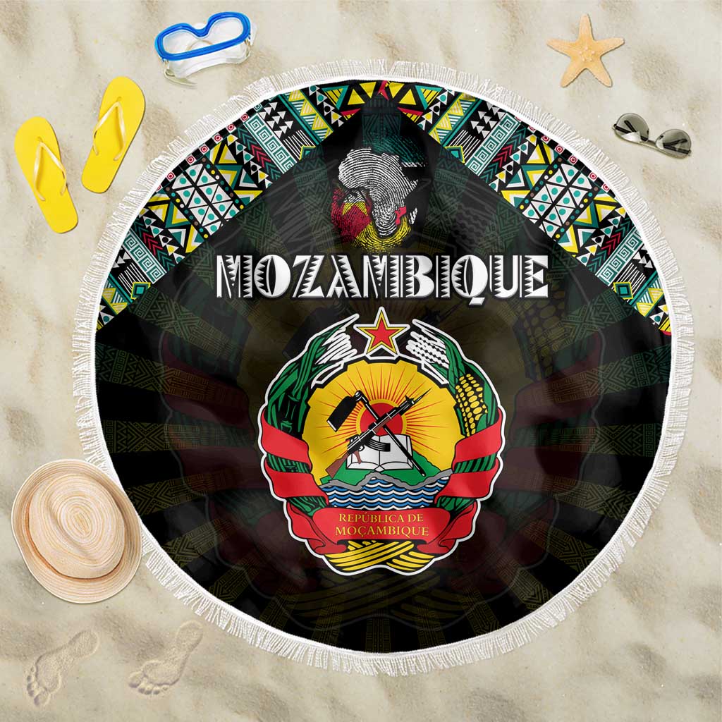 Mozambique Roots Beach Blanket African Pride in Fingerprint and Tribal Colors