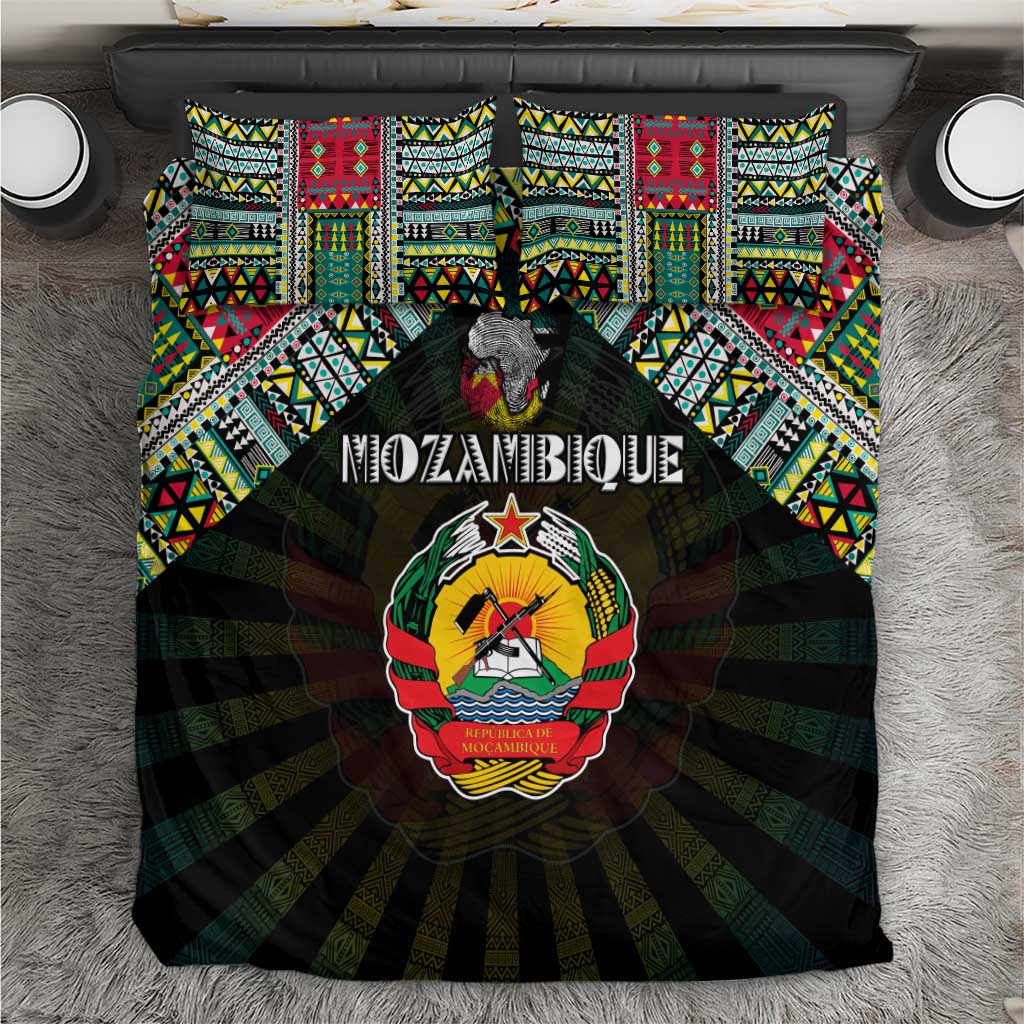 Mozambique Roots Bedding Set African Pride in Fingerprint and Tribal Colors