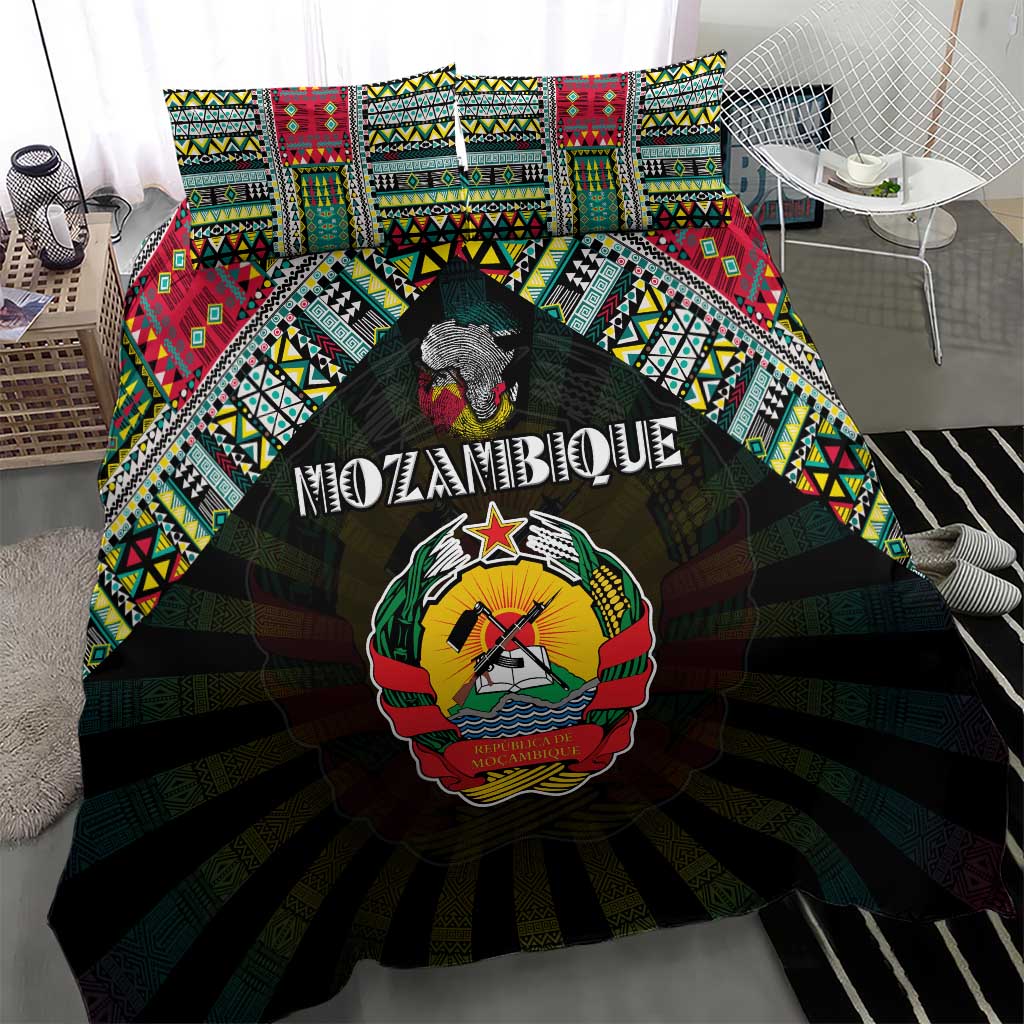 Mozambique Roots Bedding Set African Pride in Fingerprint and Tribal Colors
