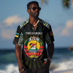 Personalized Mozambique Roots Hawaiian Shirt African Pride in Fingerprint and Tribal Colors