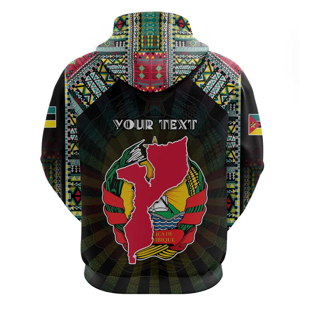 Personalized Mozambique Roots Hoodie African Pride in Fingerprint and Tribal Colors