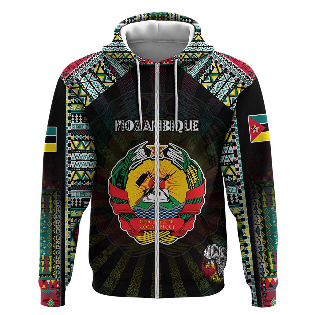 Personalized Mozambique Roots Hoodie African Pride in Fingerprint and Tribal Colors