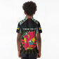 Personalized Mozambique Roots Kid Polo Shirt African Pride in Fingerprint and Tribal Colors