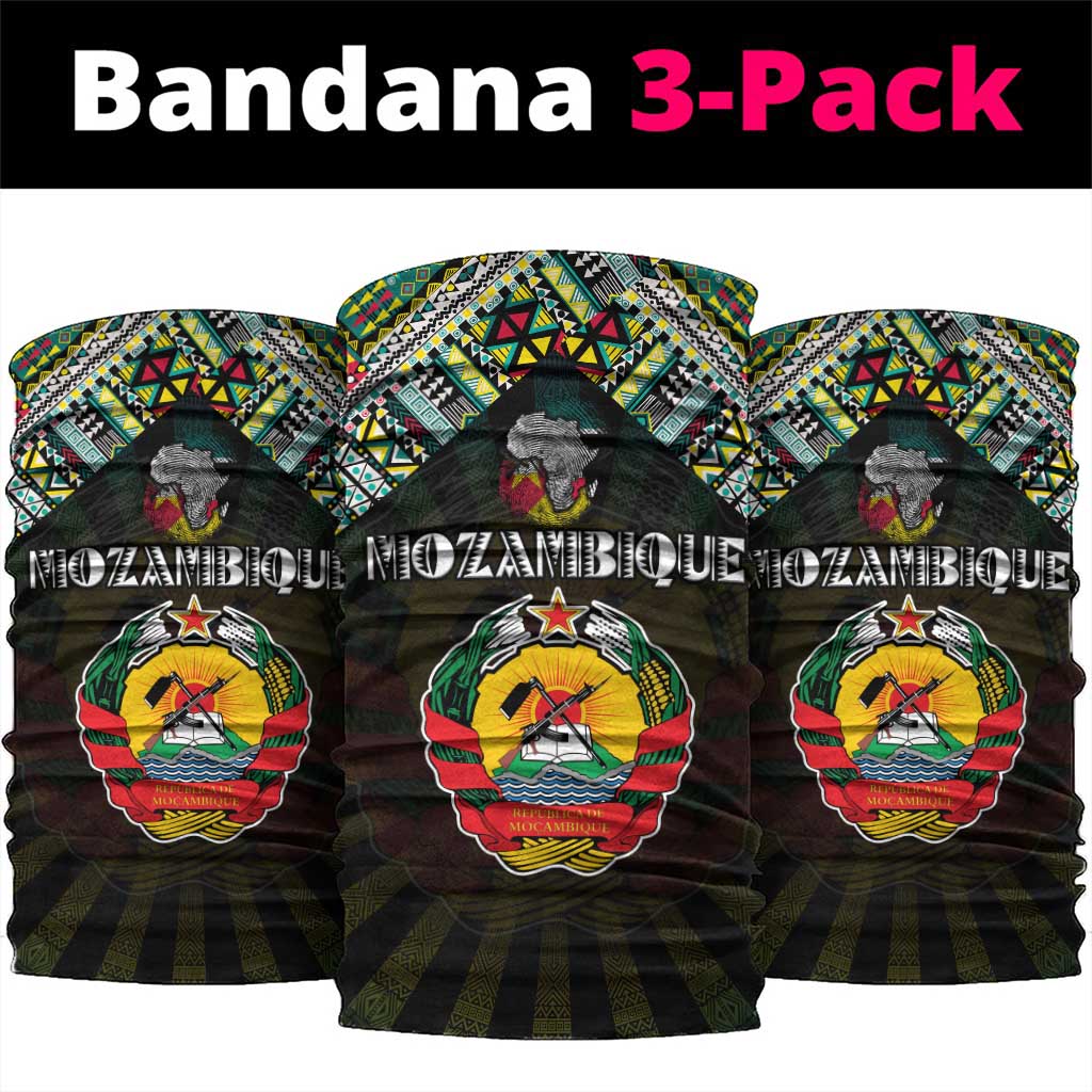 Mozambique Roots Neck Gaiter African Pride in Fingerprint and Tribal Colors DT02