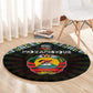 Mozambique Roots Round Carpet African Pride in Fingerprint and Tribal Colors
