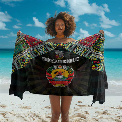 Mozambique Roots Sarong African Pride in Fingerprint and Tribal Colors