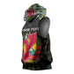Personalized Mozambique Roots Sleeveless Hoodie African Pride in Fingerprint and Tribal Colors - African Pride