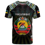 Personalized Mozambique Roots T shirt African Pride in Fingerprint and Tribal Colors