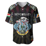 Personalized Seychelles Roots Baseball Jersey African Pride in Fingerprint and Tribal Colors