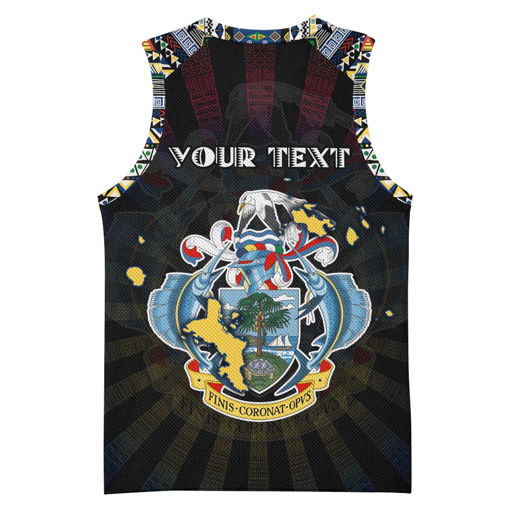 Personalized Seychelles Roots Basketball Jersey African Pride in Fingerprint and Tribal Colors DT02