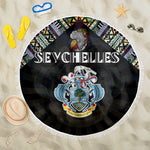 Seychelles Roots Beach Blanket African Pride in Fingerprint and Tribal Colors