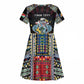 Personalized Seychelles Roots Kid Short Sleeve Dress African Pride in Fingerprint and Tribal Colors