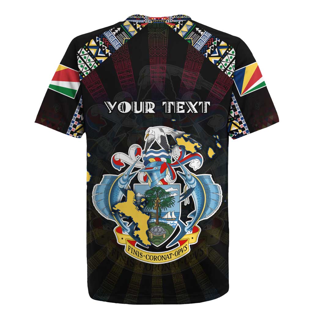 Personalized Seychelles Roots Rugby Jersey African Pride in Fingerprint and Tribal Colors