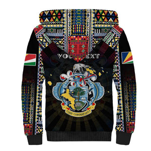 Personalized Seychelles Roots Sherpa Hoodie African Pride in Fingerprint and Tribal Colors
