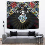 Seychelles Roots Tapestry African Pride in Fingerprint and Tribal Colors