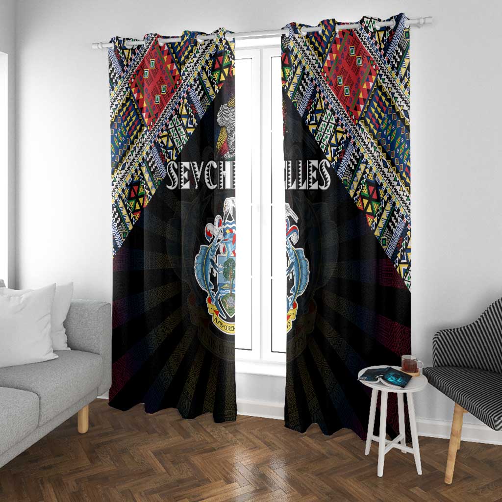 Seychelles Roots Window Curtain African Pride in Fingerprint and Tribal Colors