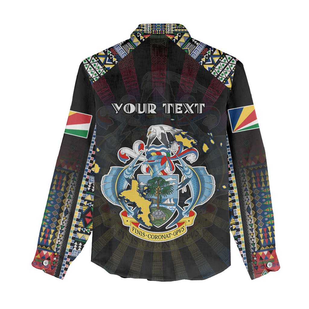 Personalized Seychelles Roots Women Casual Shirt African Pride in Fingerprint and Tribal Colors