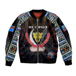 Personalized DR Congo Roots Bomber Jacket African Pride in Fingerprint and Tribal Colors