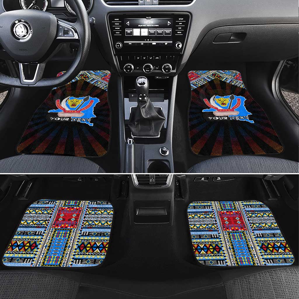 DR Congo Roots Car Mats African Pride in Fingerprint and Tribal Colors