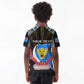 Personalized DR Congo Roots Kid Polo Shirt African Pride in Fingerprint and Tribal Colors