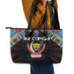 DR Congo Roots Leather Tote Bag African Pride in Fingerprint and Tribal Colors