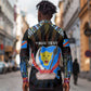 Personalized DR Congo Roots Long Sleeve Button Shirt African Pride in Fingerprint and Tribal Colors