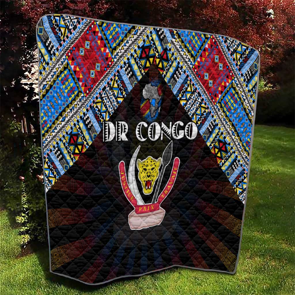 DR Congo Roots Quilt African Pride in Fingerprint and Tribal Colors