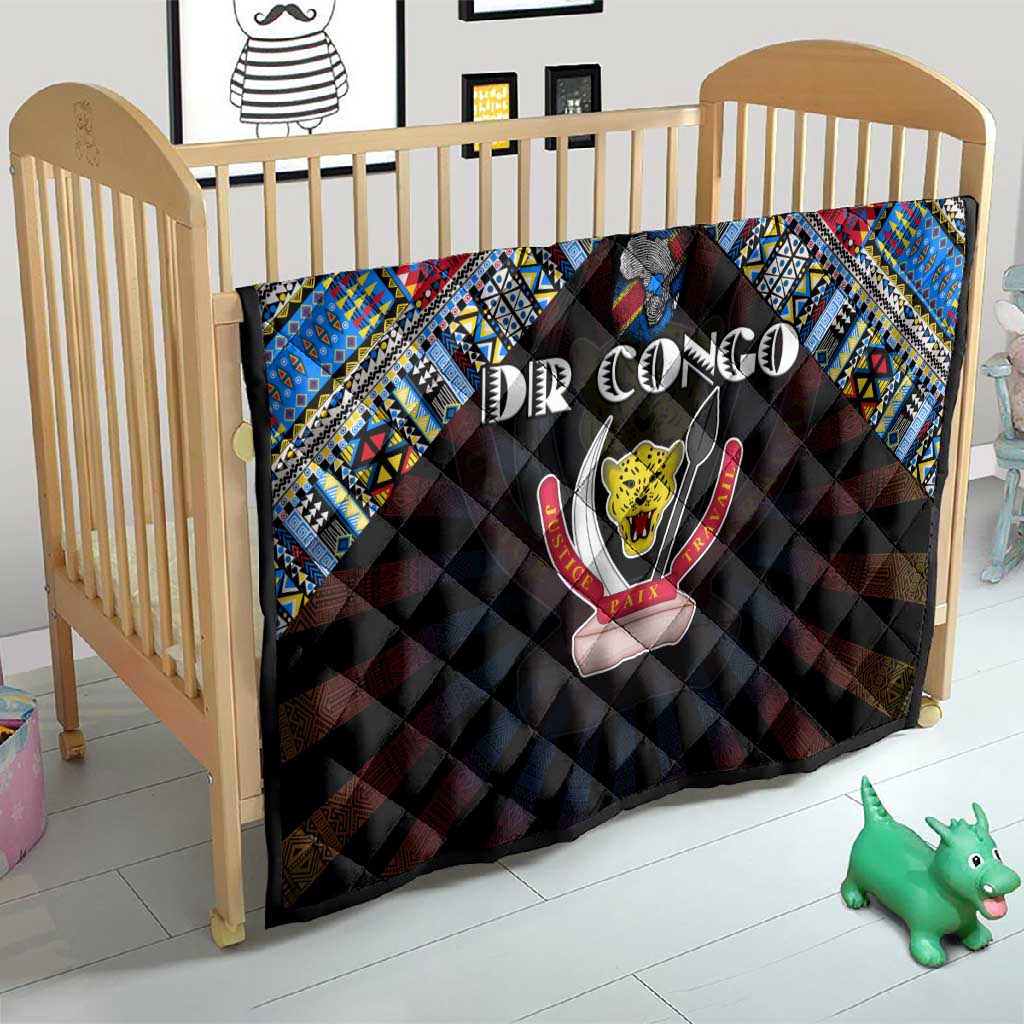 DR Congo Roots Quilt African Pride in Fingerprint and Tribal Colors