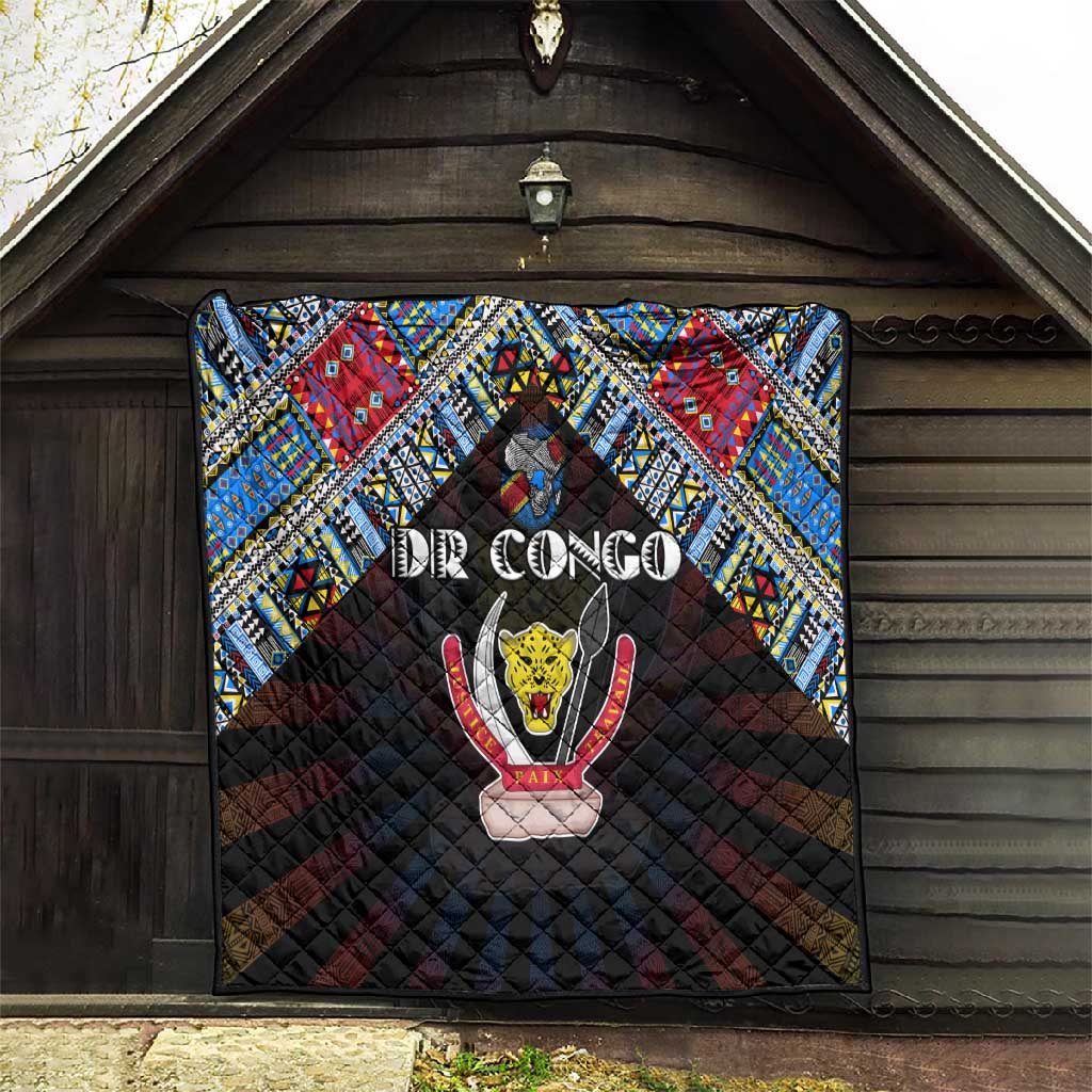 DR Congo Roots Quilt African Pride in Fingerprint and Tribal Colors