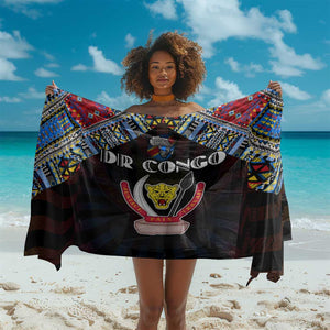 DR Congo Roots Sarong African Pride in Fingerprint and Tribal Colors