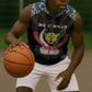 Personalized DR Congo Roots Sleeveless Zip Hoodie African Pride in Fingerprint and Tribal Colors - African Pride