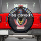 DR Congo Roots Spare Tire Cover African Pride in Fingerprint and Tribal Colors