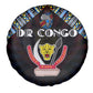 DR Congo Roots Spare Tire Cover African Pride in Fingerprint and Tribal Colors