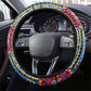 DR Congo Roots Steering Wheel Cover African Pride in Fingerprint and Tribal Colors