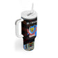 DR Congo Roots Tumbler With Handle African Pride in Fingerprint and Tribal Colors