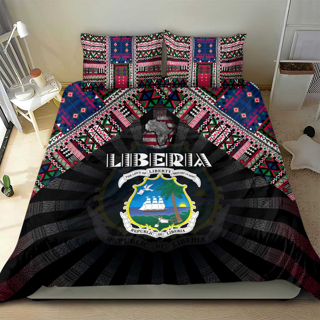 Liberia Roots Bedding Set African Pride in Fingerprint and Tribal Colors