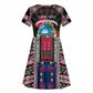 Personalized Liberia Roots Kid Short Sleeve Dress African Pride in Fingerprint and Tribal Colors