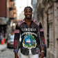 Personalized Liberia Roots Long Sleeve Button Shirt African Pride in Fingerprint and Tribal Colors