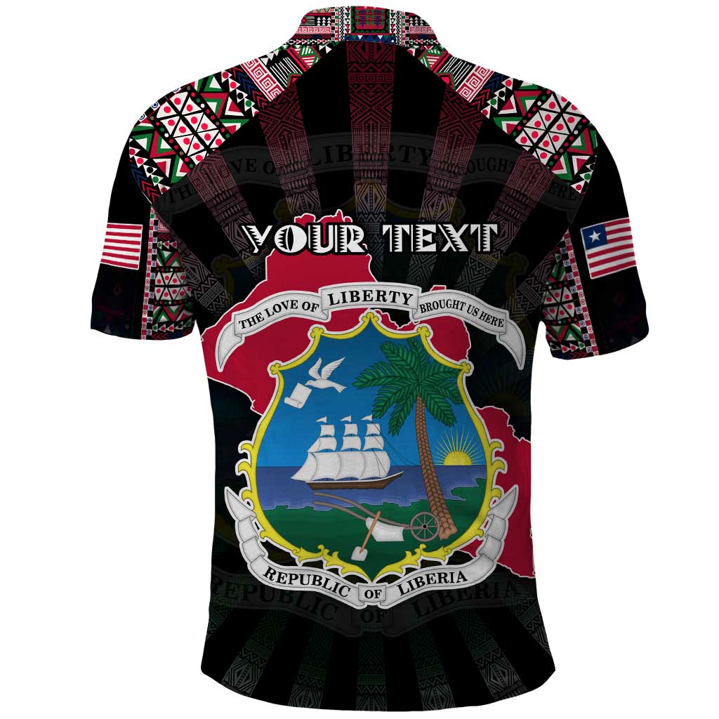 Personalized Liberia Roots Polo Shirt African Pride in Fingerprint and Tribal Colors