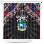 Liberia Roots Shower Curtain African Pride in Fingerprint and Tribal Colors