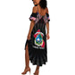 Personalized Liberia Roots Summer Maxi Dress African Pride in Fingerprint and Tribal Colors