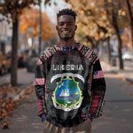 Personalized Liberia Roots Sweatshirt African Pride in Fingerprint and Tribal Colors