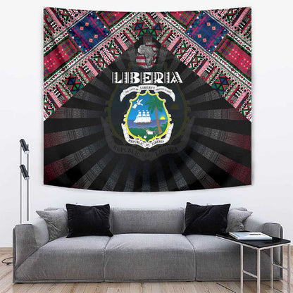 Liberia Roots Tapestry African Pride in Fingerprint and Tribal Colors