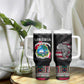 Liberia Roots Tumbler With Handle African Pride in Fingerprint and Tribal Colors