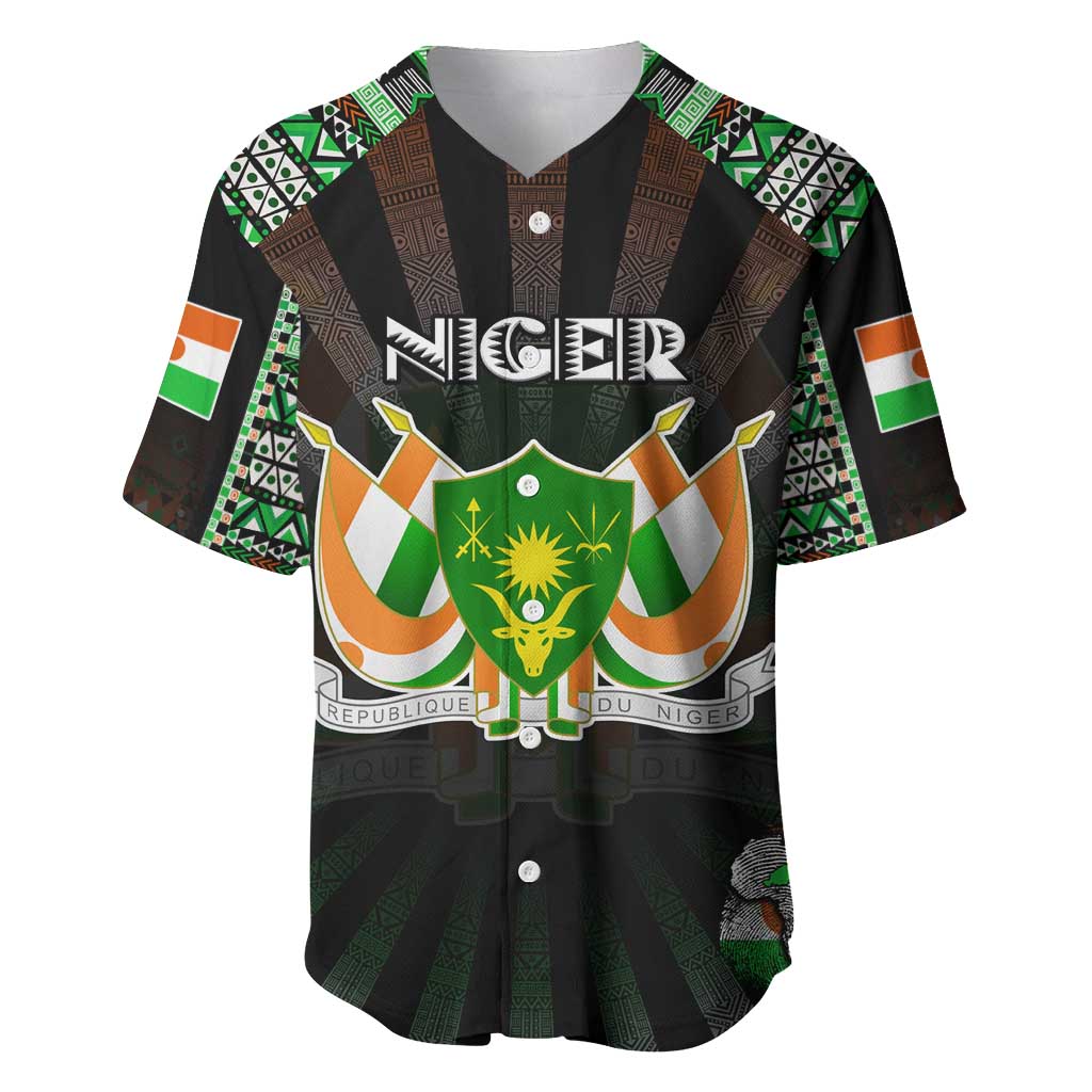 Personalized Niger Roots Baseball Jersey African Pride in Fingerprint and Tribal Colors