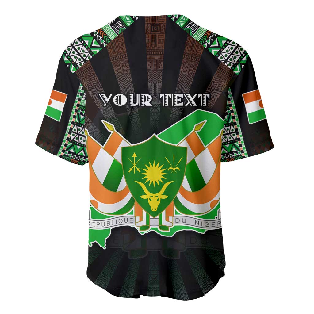 Personalized Niger Roots Baseball Jersey African Pride in Fingerprint and Tribal Colors