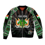 Personalized Niger Roots Bomber Jacket African Pride in Fingerprint and Tribal Colors