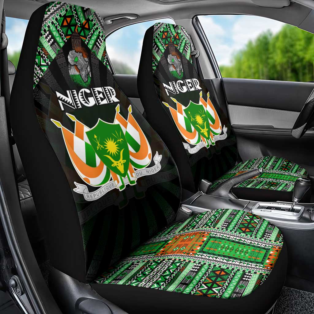Niger Roots Car Seat Cover African Pride in Fingerprint and Tribal Colors